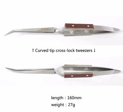 Self-Locking Jewelry Soldering Tweezers Set – Curved & Straight Rebound Precision Welding Repair Tool