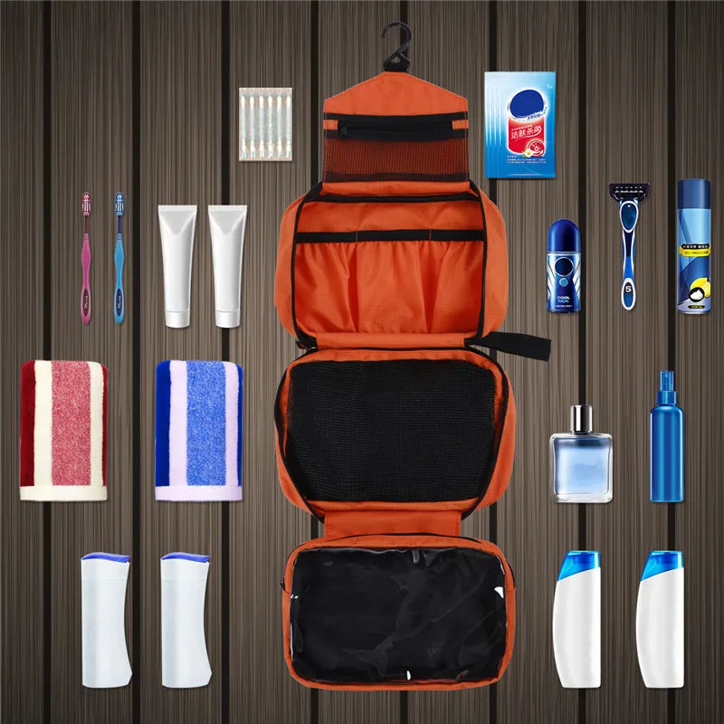 Large Waterproof Travel Makeup Bag — Unisex Cosmetic & Toiletry Organizer Pouch for Men and Women