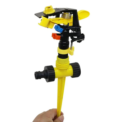 Adjustable Spiked Rocker Impact Sprinkler: 360 Degrees Rotary Jet for Garden & Agriculture Watering - Lawn Irrigation Nozzle for Efficient Watering