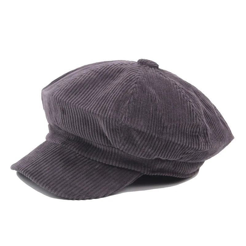 Vintage Newsboy Beret Cap for Women – Autumn Winter Octagonal Painter Hat England Style