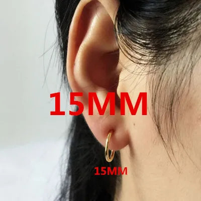 Unisex Clip-On Earrings – Invisible No-Piercing Spring Ear Cuffs, Small Circle Gold/Silver/Black Plated Jewelry for Women & Men