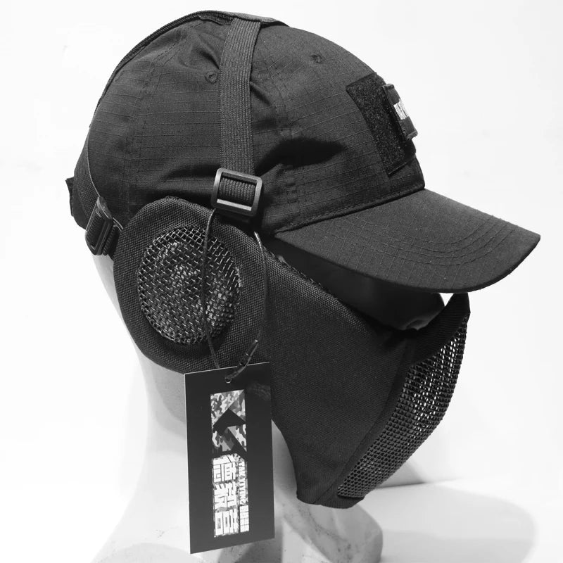 TAK YIYING Foldable Mesh Hunting Mask with Ear Protection and Cap – Ideal for Airsoft and Paintball