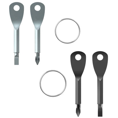1 Set Stainless Steel Mini EDC Multifunction Screwdriver Key - Keychain Pocket Repair Tool with Slotted Screwdrivers