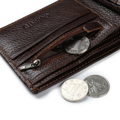 GUBINTU Genuine Leather Men's Wallet: Coin Pocket Zipper Real Leather Wallet - High-Quality Male Purse with Eagle cartera Design