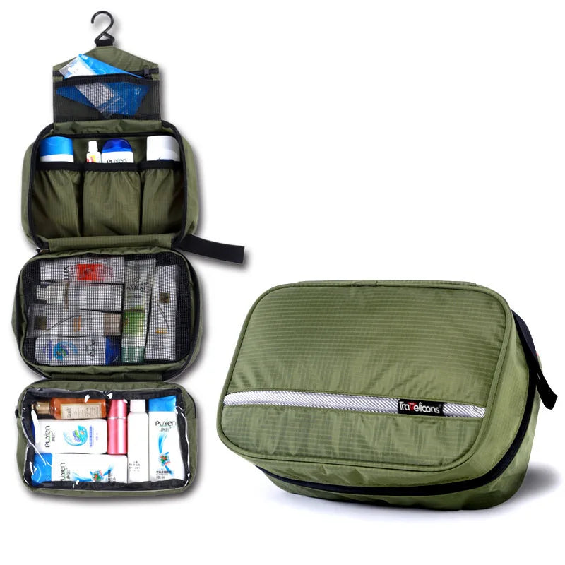 Large Waterproof Travel Makeup Bag — Unisex Cosmetic & Toiletry Organizer Pouch for Men and Women