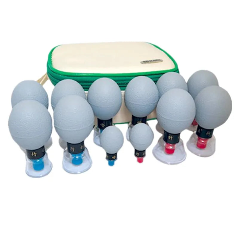 12pcs Magnetic Vacuum Cupping Set – TCM Suction Cups for Acupressure, Back Pain Relief & Body Massage Therapy