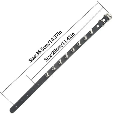 Black Spike Choker Necklace – Rivet Studded Punk Rock Faux Leather Goth Collar for Women & Girls, Harajuku Costume Jewelry