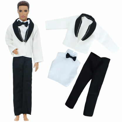 Handmade 1/6 Doll Outfit for 12-Inch Boy Doll — Men’s Formal Suit with Shirt, Coat, Trousers & Shoes, 30cm Toy Clothes