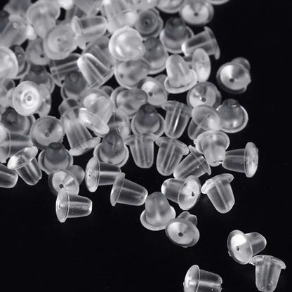 100pcs 5mm Clear Silicone Earring Backs – Soft Rubber Safety Round Stopper Jewelry DIY Accessories Replacement