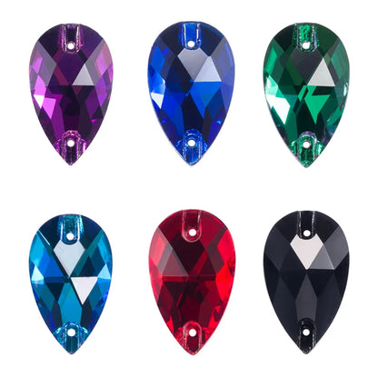 AAAAA Tear Drop Rhinestones — High-Quality Sew-On Stones for Dress, Bag, Garment & Shoe Decoration