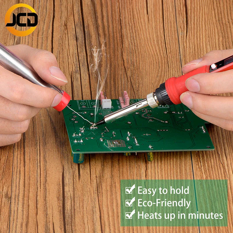 JCD 220V 80W LCD Electric Soldering Iron 908S – Adjustable Temperature with Quality Tips & Soldering Kit