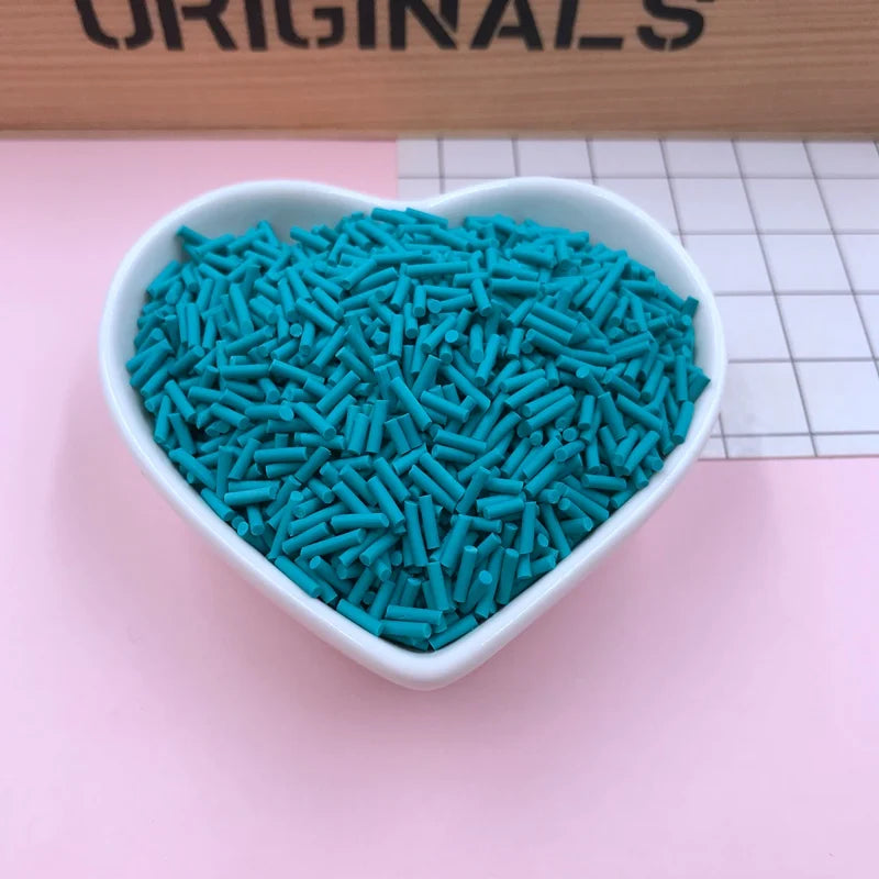100g Colorful Long Clay Sprinkles – 5-6mm DIY Craft Decorations for Phone Deco & Creative Projects