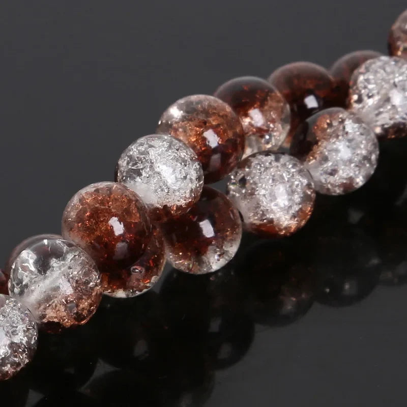 Crystal Glass Crackle Beads - 4/6/8/10mm Round Spacer Charm Beads for DIY Jewelry Making