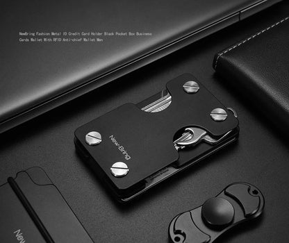 NewBring Multi-Functional Metal Money Clip – Men's Credit Card Wallet & Key Holder