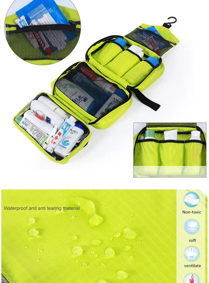 Hanging Travel Toiletry Bag | Organizer Kit for Men & Women with Cosmetics & Makeup Storage