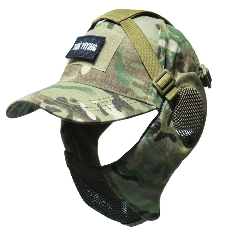 TAK YIYING Foldable Mesh Hunting Mask with Ear Protection and Cap – Ideal for Airsoft and Paintball