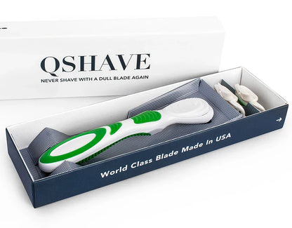 QShave Green Series Women’s Razor — 5-Layer X5 Blade Hair Remover for Bikini & Legs, Valentine’s Day Gift