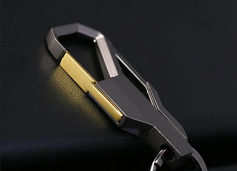 3-Color Silver Metal Keychain – Classic Inlay Key Ring, Romantic Gift for Men & Women