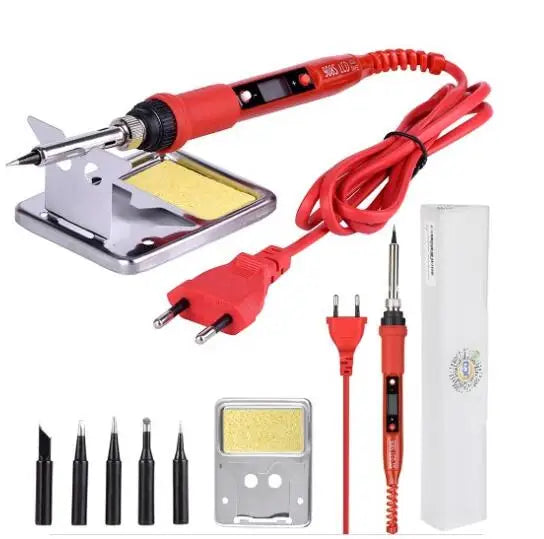 JCD 220V 80W LCD Electric Soldering Iron 908S – Adjustable Temperature with Quality Tips & Soldering Kit