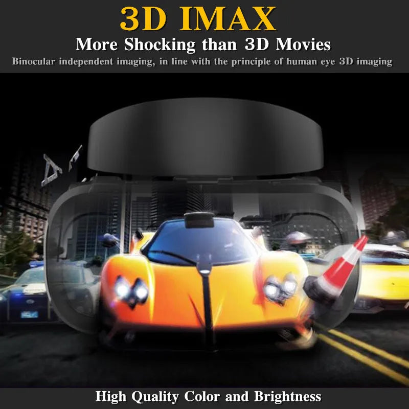 Blu-Ray VR Glasses – HD IMAX 3D Virtual Reality Headset with Huge Screen, Google Cardboard, Phone & Game Joystick Support