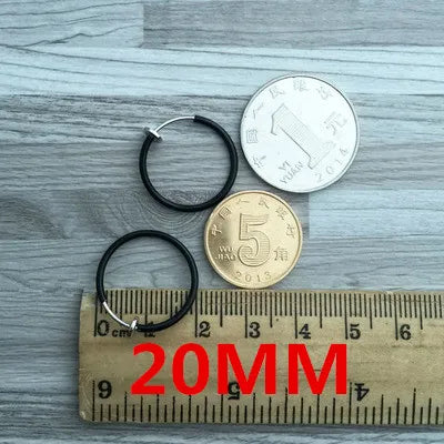Unisex Clip-On Earrings – Invisible No-Piercing Spring Ear Cuffs, Small Circle Gold/Silver/Black Plated Jewelry for Women & Men