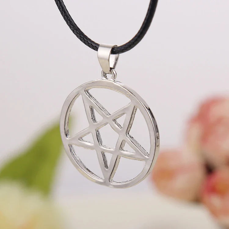 Fashion Black Butler Pentacle Necklace - Pentagram Lucifer Satan Logo Pendant for Men & Women