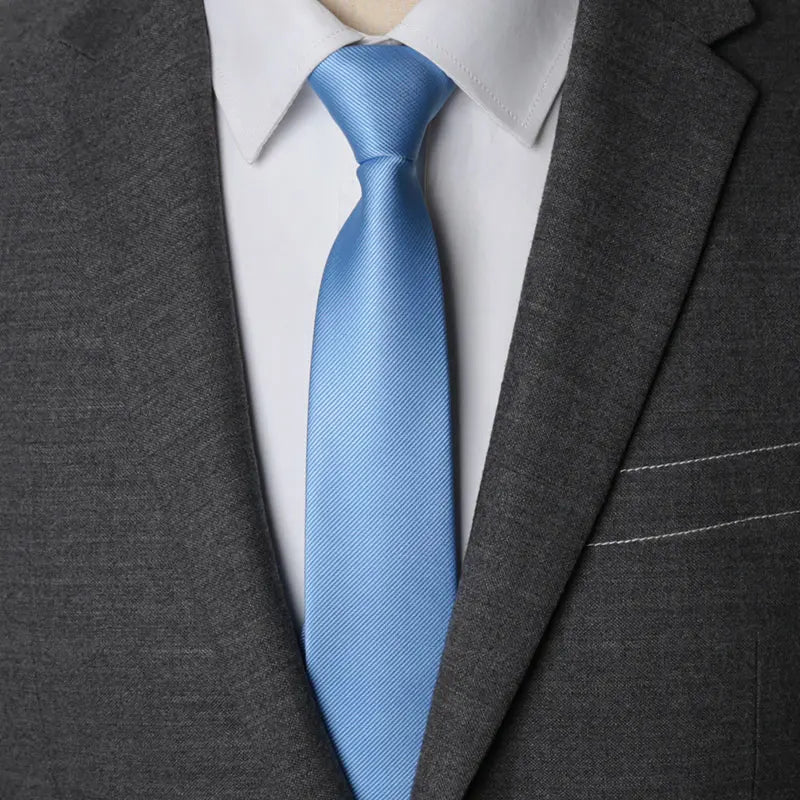 Men’s Zipper Necktie – 6cm Solid Lazy Tie for Business, Wedding & Fashion Accessories