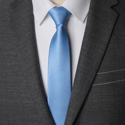 Men’s Zipper Necktie – 6cm Solid Lazy Tie for Business, Wedding & Fashion Accessories