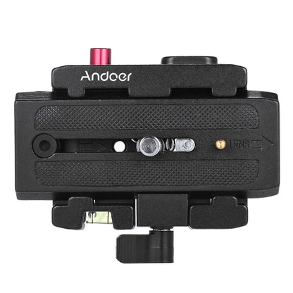 Andoer Video Camera Tripod Quick Release Clamp Adapter – with Plate for Manfrotto 501, 500AH, 701HDV, 503HDV, Q5 Head