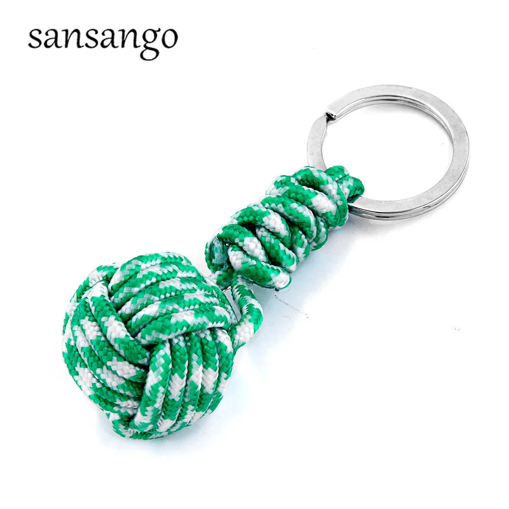 Woven Paracord Lanyard Keychain – Outdoor Survival Tactical Military Parachute Rope with Ball Pendant Keyring