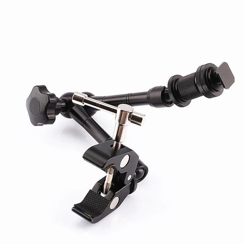 11" Adjustable Friction Articulating Magic Arm + Super Clamp Clip 2-in-1 for DSLR, LCD Monitor, LED Video Light, Camera Accessories