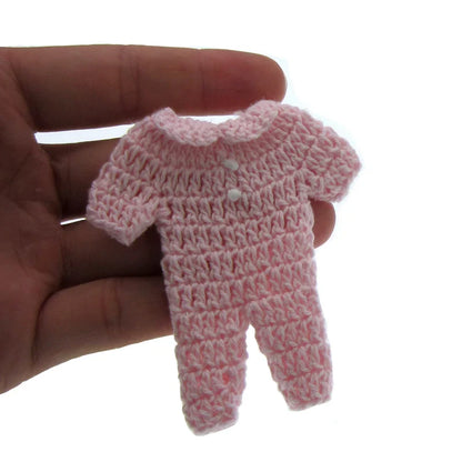 12-Piece Handmade Mini Crochet Baby Clothes – 7.6cm Favors & Decorations for Baby Shower, Baptism, Craft Party