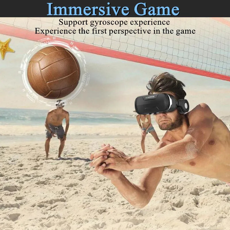 Blu-Ray VR Glasses – HD IMAX 3D Virtual Reality Headset with Huge Screen, Google Cardboard, Phone & Game Joystick Support