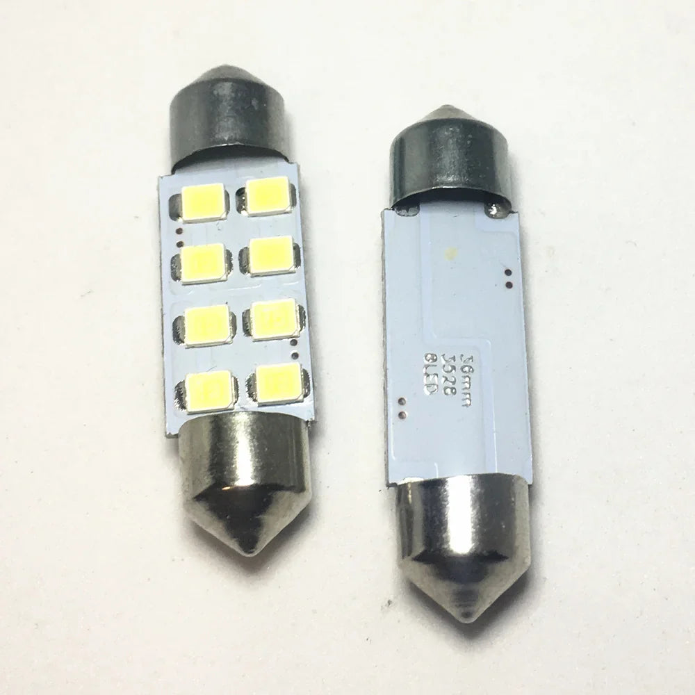Festoon LED Car Interior Light – 8SMD 1210, 31-41mm Dome Reading Bulb, 12V White