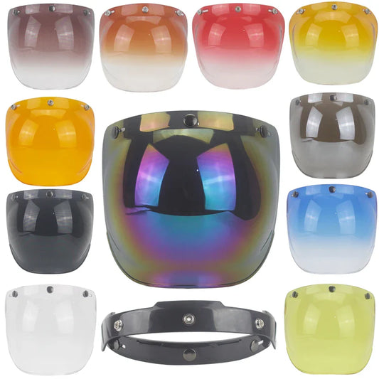 Vintage Motorcycle Helmet Windshield — Top-Quality Jet Helmet with Foam Visor, 12 Color Options