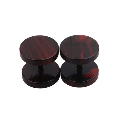 Stainless Steel Stud Earrings & Ear Plugs — Faux Punk Barbell Tunnels, Fake Piercing Gauges for Men & Women Body Jewelry