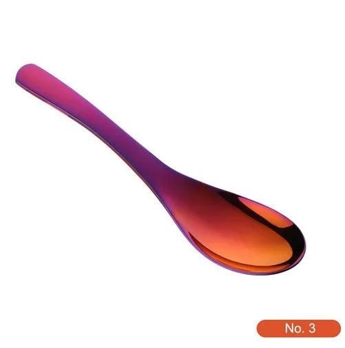High-Quality 304 Stainless Steel Spoon Set – 3 Sizes, Gold Finish for Rice, Soup, Kids, Ice Cream & Dessert Kitchen Tableware