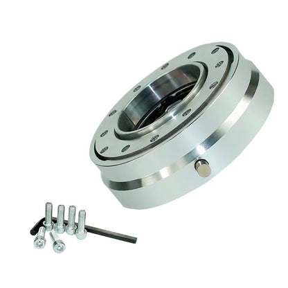 Thin 6 Hole Steering Wheel Quick Release Hub Adapter Kit - Snap Off Boss in Multiple Colors (Silver/Blue/Red/Black)