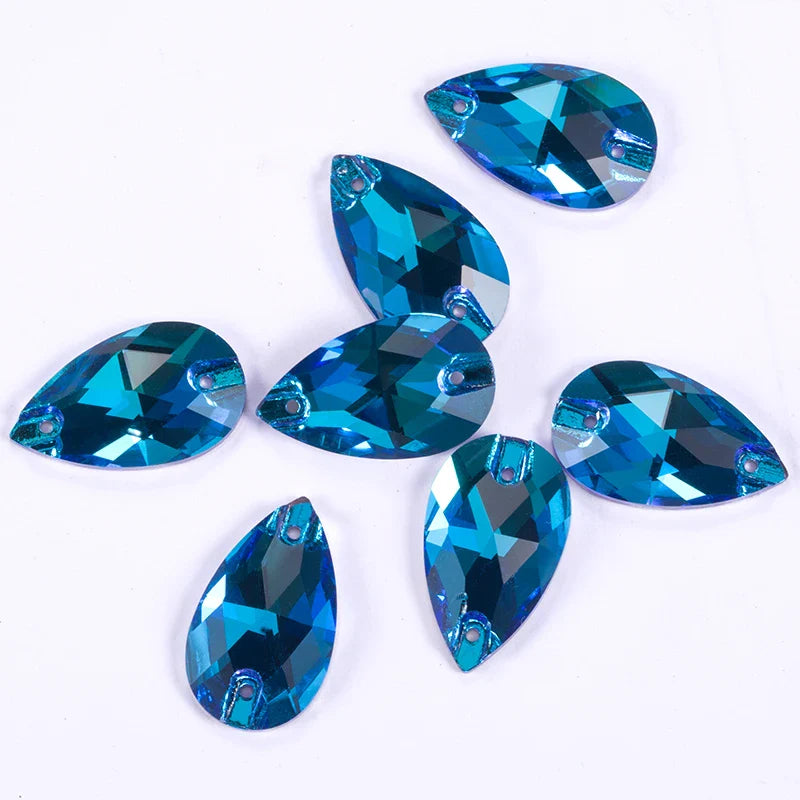 AAAAA Tear Drop Rhinestones — High-Quality Sew-On Stones for Dress, Bag, Garment & Shoe Decoration