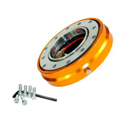 Thin 6 Hole Steering Wheel Quick Release Hub Adapter Kit - Snap Off Boss in Multiple Colors (Silver/Blue/Red/Black)