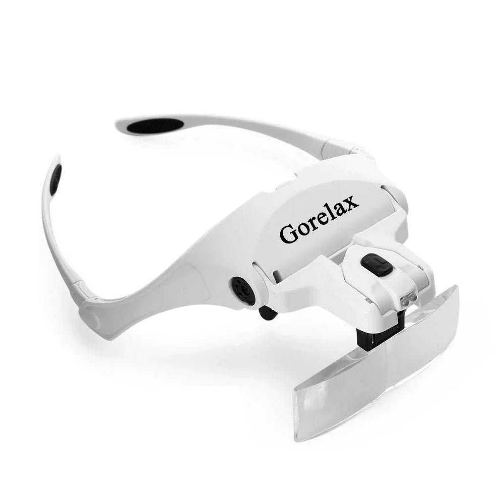 LED Magnifying Glass Headband Loupe – Jeweler & Reading Magnifier with Optical Glass for Repairs