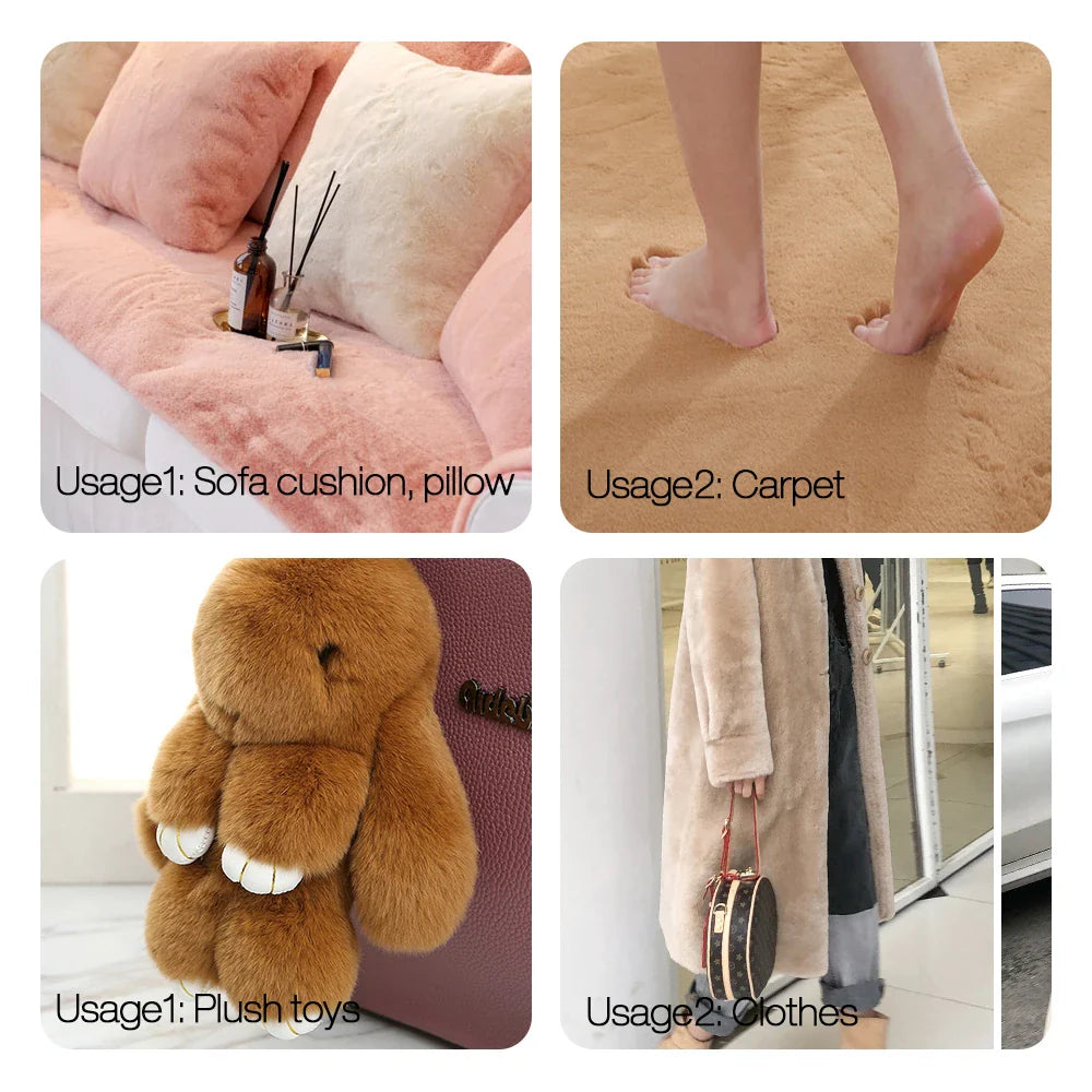 Faux Rabbit Fur Fabric – 50/80/160cm Super Soft 10mm Pile Plush Material for Stuffed Toys & Sewing