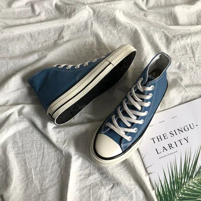 Men’s Canvas Shoes — Fashion Summer Casual Sneakers, High-Top Vulcanized Flats for Men & Women, 2023 Spring-Summer