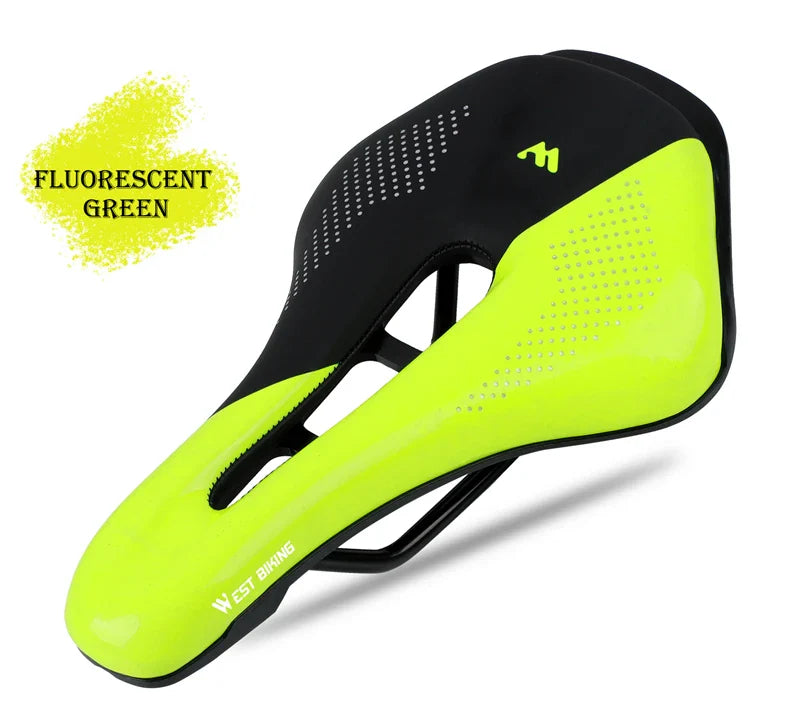 WEST BIKING Bicycle Saddle — Comfortable Hollow PU Leather Bike Seat | Wear-Resistant Road Cycling Cushion