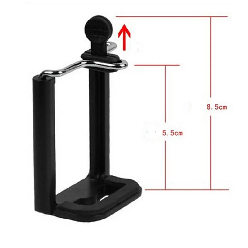 FGHGF Black Phone Holder Tripod Stand with 1/4 Inch Screw Hole Selfie Stick Clip Accessories