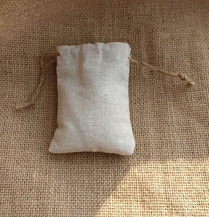 50PCS Natural Linen Gift Bags — 5×7, 7×9, 9×12cm Jute Candy & Jewelry Pouches