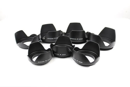 Universal Screw-In Tulip Lens Hood — Fits 49mm to 82mm Camera Filters (49/52/55/58/62/67/72/77/82mm)
