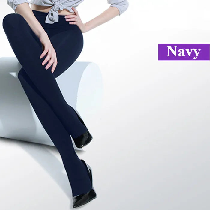 Women’s Black 120D Opaque Tights – Seamless Warm Nylon Pantyhose, Thick Winter Stockings for Spring & Autumn Footed Legwear