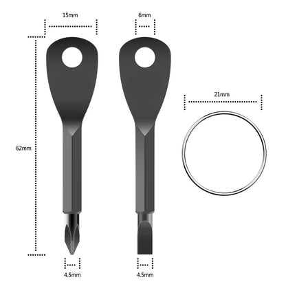 1 Set Stainless Steel Mini EDC Multifunction Screwdriver Key - Keychain Pocket Repair Tool with Slotted Screwdrivers