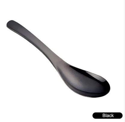 High-Quality 304 Stainless Steel Spoon Set – 3 Sizes, Gold Finish for Rice, Soup, Kids, Ice Cream & Dessert Kitchen Tableware
